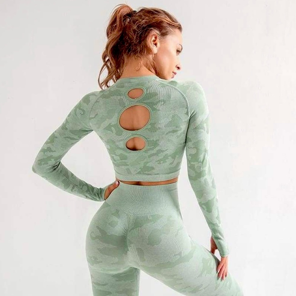 Camo Activewear Two Piece Set M